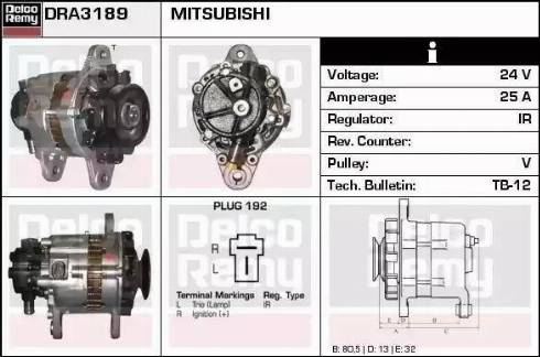 Remy DRA3189 - Alternator autospares.lv