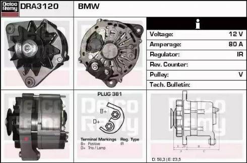 Remy DRA3120 - Alternator autospares.lv