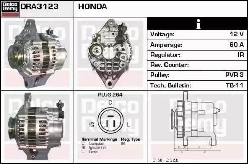 Remy DRA3123 - Alternator autospares.lv