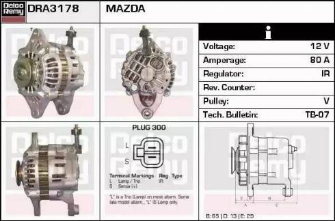 Remy DRA3178 - Alternator autospares.lv