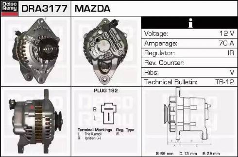 Remy DRA3177 - Alternator autospares.lv