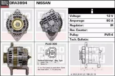 Remy DRA3894 - Alternator autospares.lv