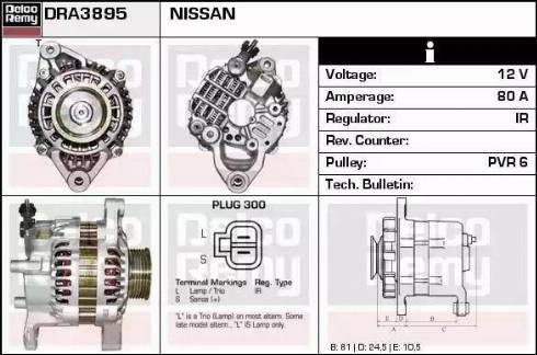 Remy DRA3895 - Alternator autospares.lv