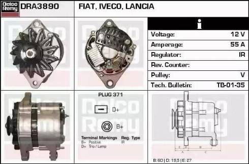 Remy DRA3890 - Alternator autospares.lv