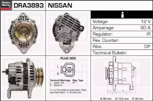 Remy DRA3893 - Alternator autospares.lv