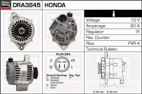 Remy DRA3845 - Alternator autospares.lv