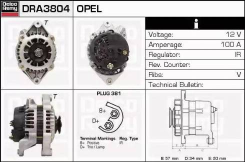 Remy DRA3804 - Alternator autospares.lv