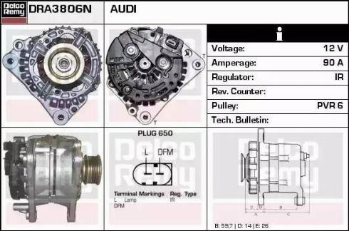 Remy DRA3806N - Alternator autospares.lv