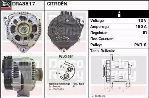 Remy DRA3817 - Alternator autospares.lv