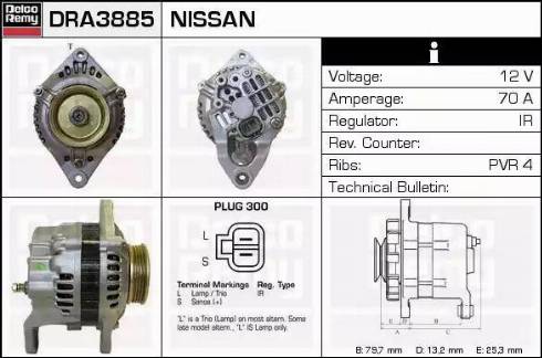 Remy DRA3885 - Alternator autospares.lv