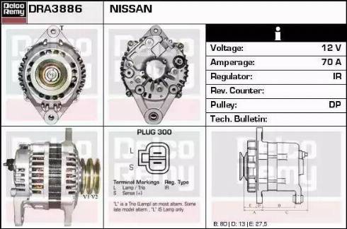 Remy DRA3886 - Alternator autospares.lv