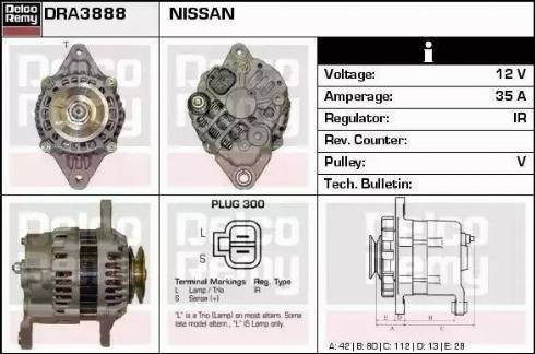 Remy DRA3888 - Alternator autospares.lv