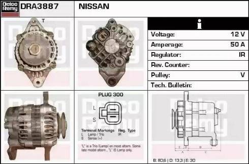 Remy DRA3887 - Alternator autospares.lv