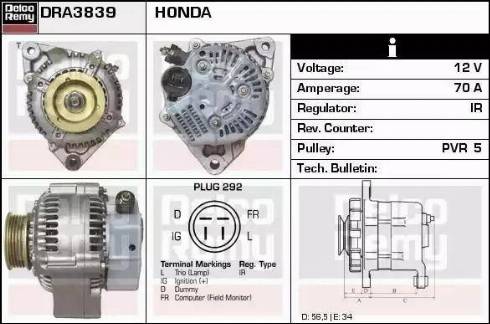 Remy DRA3839 - Alternator autospares.lv