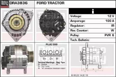 Remy DRA3836 - Alternator autospares.lv