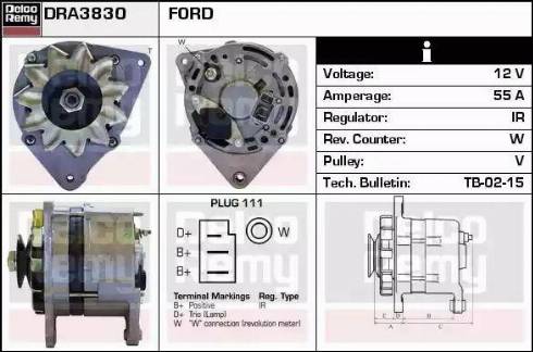 Remy DRA3830 - Alternator autospares.lv