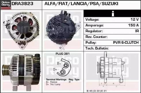 Remy DRA3823 - Alternator autospares.lv