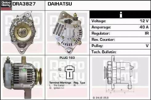 Remy DRA3827 - Alternator autospares.lv