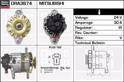 Remy DRA3874 - Alternator autospares.lv