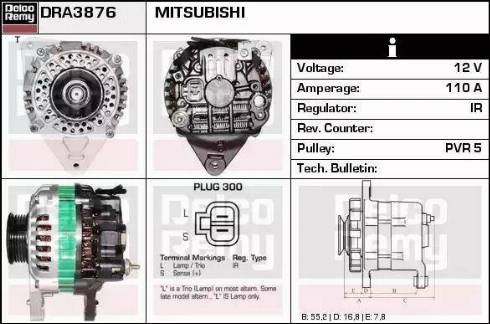 Remy DRA3876 - Alternator autospares.lv