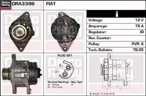 Remy DRA3396 - Alternator autospares.lv