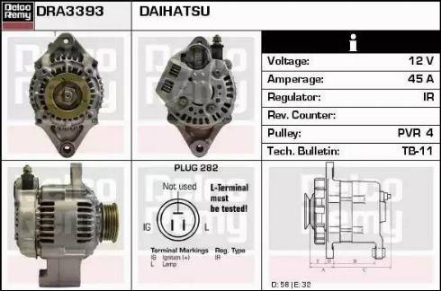 Remy DRA3393 - Alternator autospares.lv