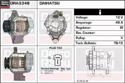 Remy DRA3348 - Alternator autospares.lv