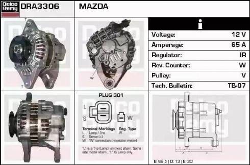 Remy DRA3306 - Alternator autospares.lv