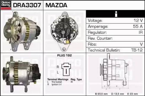 Remy DRA3307 - Alternator autospares.lv