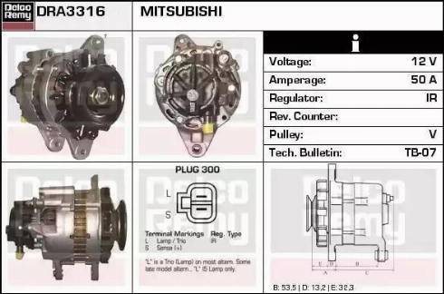 Remy DRA3316N - Alternator autospares.lv