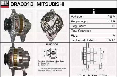 Remy DRA3313 - Alternator autospares.lv