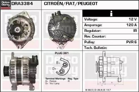 Remy DRA3384 - Alternator autospares.lv