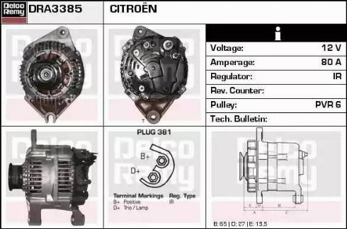 Remy DRA3385 - Alternator autospares.lv