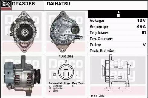 Remy DRA3388 - Alternator autospares.lv