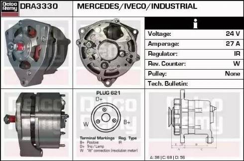 Remy DRA3330 - Alternator autospares.lv