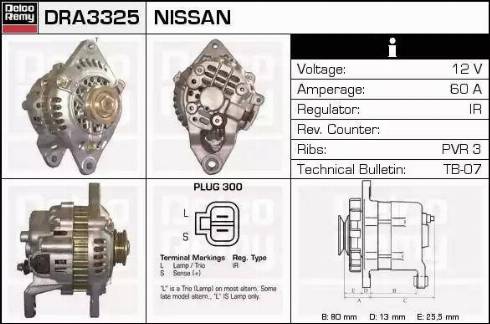 Remy DRA3325 - Alternator autospares.lv