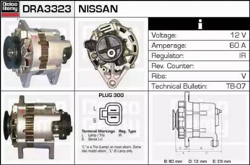 Remy DRA3323N - Alternator autospares.lv