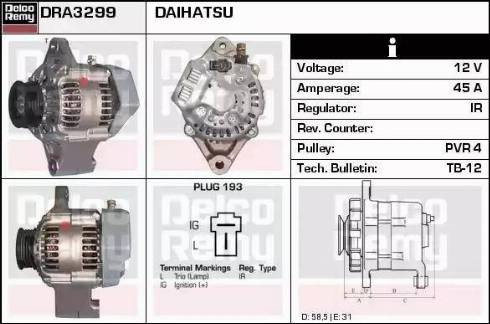 Remy DRA3299 - Alternator autospares.lv