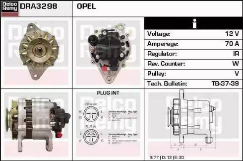 Remy DRA3298 - Alternator autospares.lv