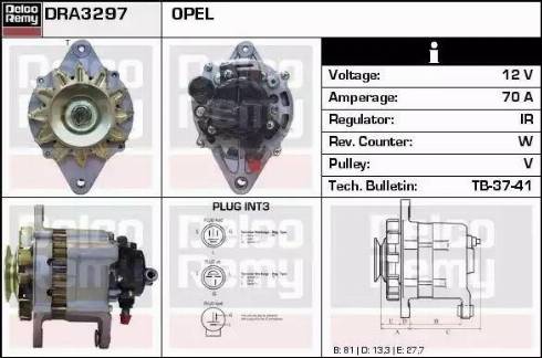 Remy DRA3297 - Alternator autospares.lv