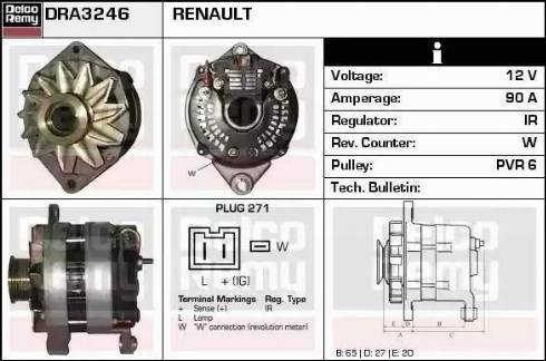 Remy DRA3246 - Alternator autospares.lv