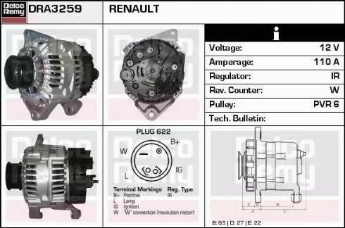 Remy DRA3259 - Alternator autospares.lv