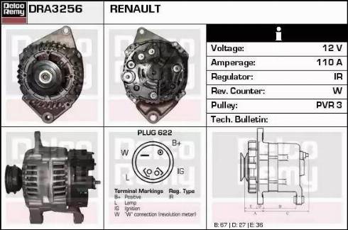 Remy DRA3256 - Alternator autospares.lv