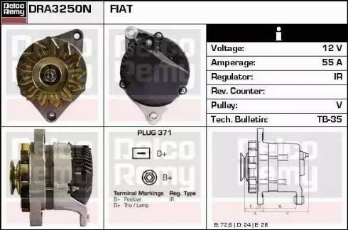 Remy DRA3250N - Alternator autospares.lv