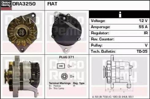 Remy DRA3250 - Alternator autospares.lv