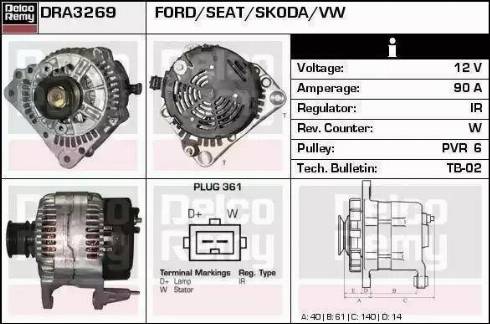 Remy DRA4250 - Alternator autospares.lv