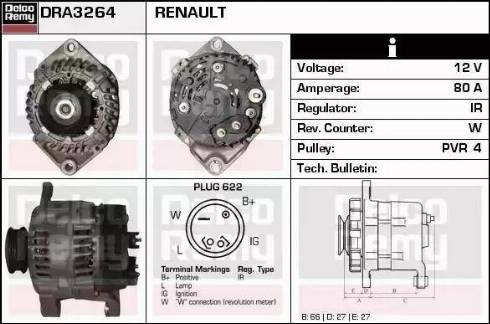 Remy DRA3264 - Alternator autospares.lv
