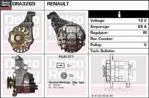 Remy DRA3265 - Alternator autospares.lv