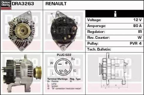 Remy DRA3263 - Alternator autospares.lv