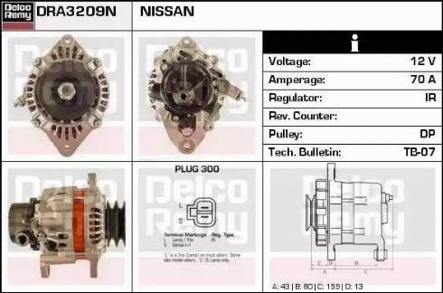 Remy DRA3209N - Alternator autospares.lv